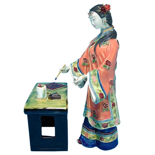 31CM ANTIQUE CERAMIC LADIES CHINESE LADY STATUE FIGURE CRAFT PORCELAIN FIGURINE HOME DECOR VINTAGE COLLECTIBLE R2419