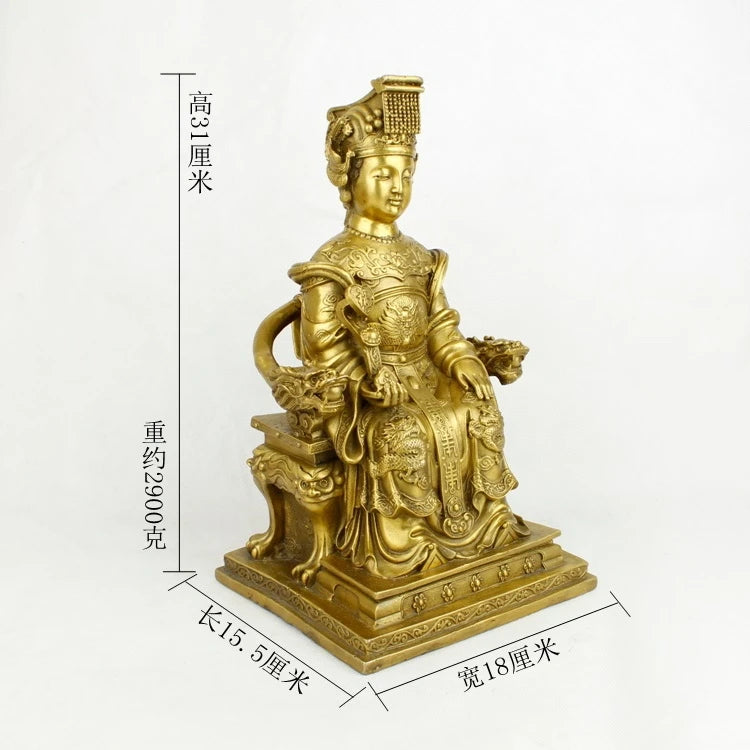 31CM # bless family Safety Health luck Talisman # office home shop efficacious Protection brass Sea God Mazu Guanyin statue