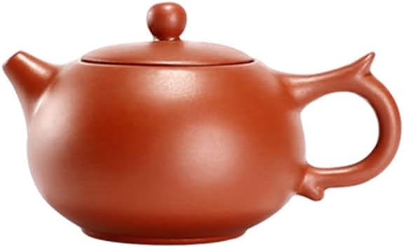 Handmake Zisha Mini Teapot, (4oz) Chinese Ceramic Kung Fu Small Teapot, Purple Clay Loose Leaf Tea Maker Set (red)