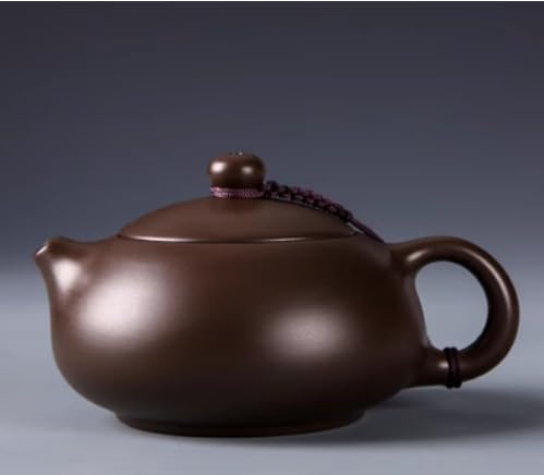 WEOPYCJ Xishi Teapot,Chinese Yixing Small Zisha Tea Pot,Handmade Pottery Mud Kungfu Zini Purple Clay Teapot,Suit Tieguanyin Puer Tea Pot Tea Table Decoration (Zini&6.7oz&200ml)