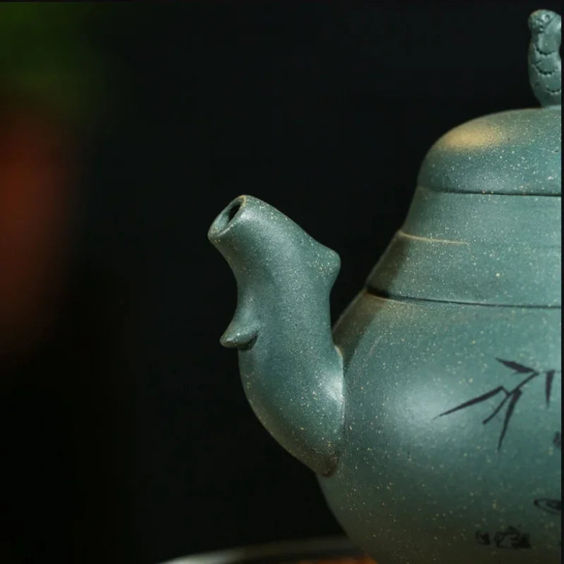 320ML Green Yingxing Purple Clay Teapot Zisha Pot Handmade Teaware Gifts Drinkware Set Drink Puer