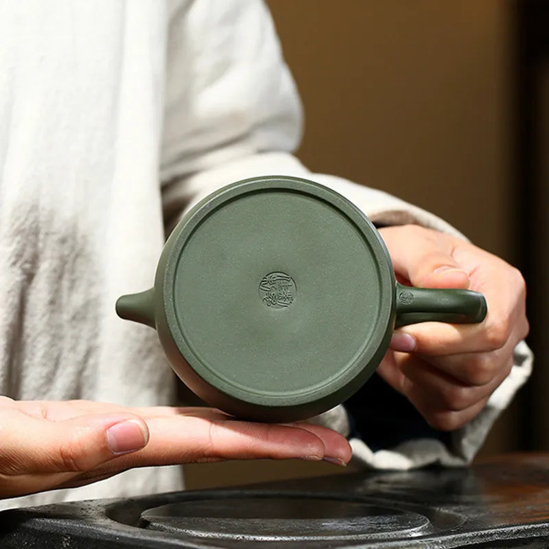 330ml Yixing Famous Purple Clay Teapots Handmade Tea Pot Raw ore Green Mud Beauty Kettle Chinese Zisha Tea Set Exquisite Gifts