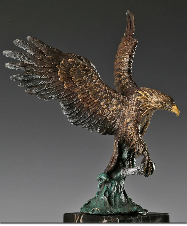 33CM large HOME office Living Room TOP COOL Business Ornament Auspicious Arabic Eagle hawk RETRO Bronze carving art Sculpture