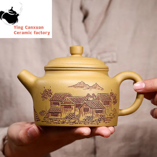 340ml Classic Yixing Purple Clay Teapots Raw Ore Section Mud De Zhong Tea Pot Chinese Zisha Teaware Supplies Collection Gifts