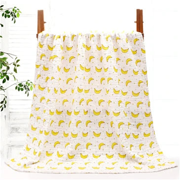 350G six layers gauze blanket for kids pure cotton blanket throws 100% cotton active printing soft bath towel cartoon pattern