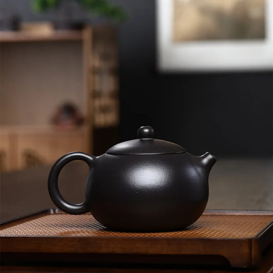 380ml Boutique Yixing Purple Clay Teapots Raw Ore Black Mud Xishi Tea Pot Zisha Filter Beauty Kettle Home Tea Set Accessories