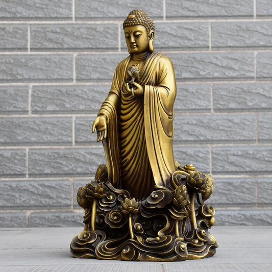 38CM large home Porch lobby efficacious Protection efficacious Mascot Lotus Pharmacist Buddha the Medicine Buddha copper statue