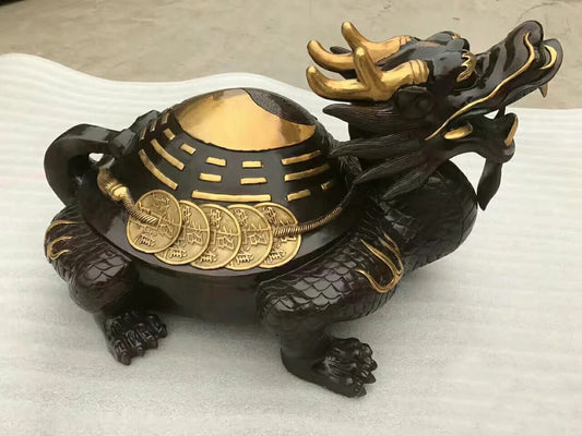 38cm large home shop courtyard efficacious Mascot exorcise evil spirits bring good luck Dragon turtle FENG SHUI statue
