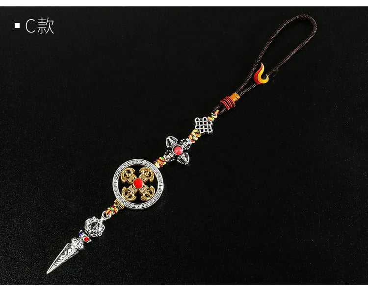 3P wholesale Buddhist supplies Pocket travel efficacious talisman Tibetan silver Cross Vajra Vajvakilaka Amulet Buddhist Pendant