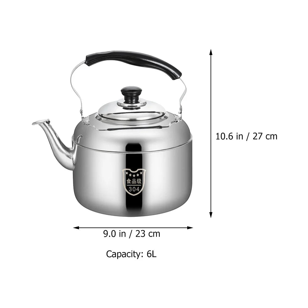 4/5/6L Tea Kettle Stovetop Whistling Teapot Stove Top Whistling Tea Kettle Stainless Steel Teapot Large Capacity Tea Kettle Pot