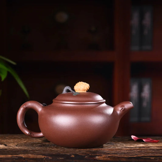 400ml Genuine Yixing Zisha Tea Pot Famous Handmade Raw Ore Purple Clay Pine Teapot Kung Fu Tea Kettle Free Shipping