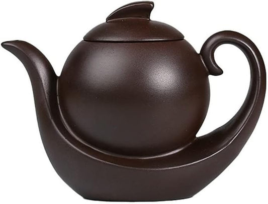 Slowtee Handmade Purple Clay Teapot, Traditional Chinese Kungfu Zisha Tea Kettle for Tea Table, Tea Ware Accessories for Enjoying Tea Ceremony, 15cm x 12cm(5.9in x 4.7in)