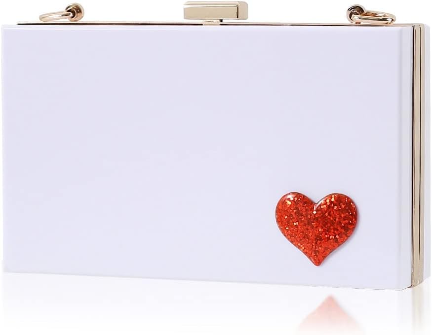 RAN Banquet Evening Bag Women's Clutch Acrylic Purse for Women Metal Chain Shoulder Party Day Clutch, Flap Design
