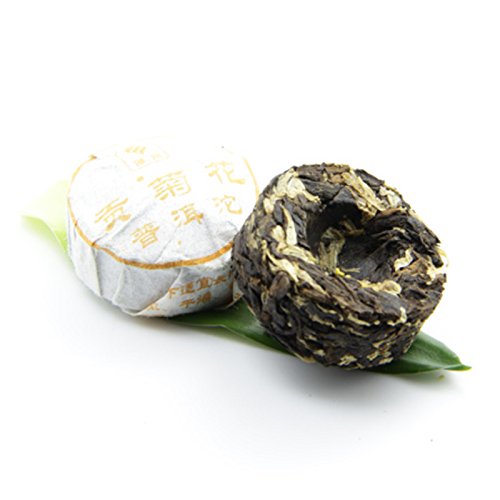 40pcs Cooked Chrysanthemum Flavor Puerh Tea - Ripe(Shu) Mini Tea Tuo Cha -Yunnan Shou Pu-erh Tea -Compressed Pu erh Tea - Puer Tea Loose Leaf- Bird's Nest Shape Pu'er Mini Tuo Cha with Gift Bag