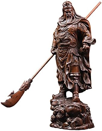 Boxwood Carving Feng Shui Chinese Guan Yu Guan Gong Warlord Statue Hold Knife Cuan Yu Gong/Kwan Kung/Guangong (23)