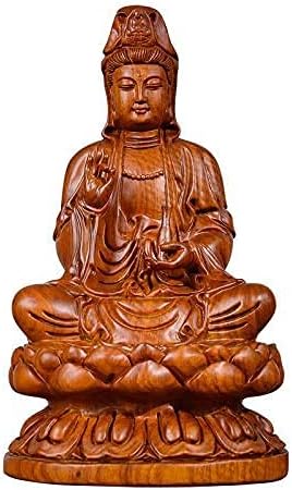Guan Yin Buddha Statue,Quan Yin Statue,Buddhist Avalokiteshvara Kuanyin,Kuan Yin Statue,Decorative Statue Sculpture with Rosewood/Ebony Wood Carving,Chinese Feng Shui Gifts (Rosewood,30cm(12in))
