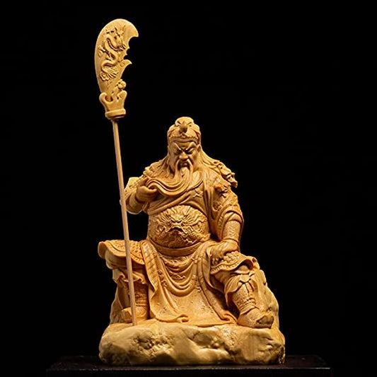 WJCRYPD Buddha Boxwood 7cm 10cm Guanyu Sculpture Historical Figure The Three Kingdoms Guangong Home Decor Buddha Statue SurongL (Color : A, Size : 10CM)