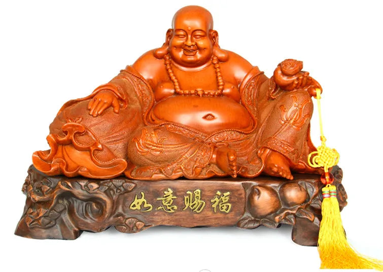 42cm Resin electroplating gold furnishing articles maitreya sitting room office decoration home decoration laughing buddh crafts