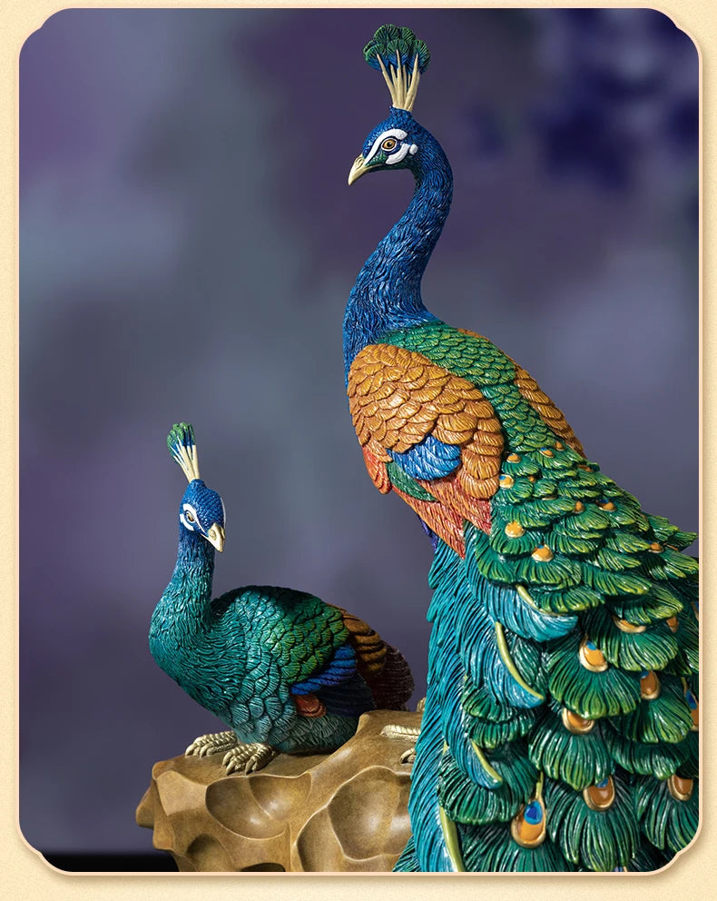 50% off large 2023 high grade Good luck Auspicious wealth peacock HOME OFFICE BAR CLUB decoration bring lucky money Sculpture