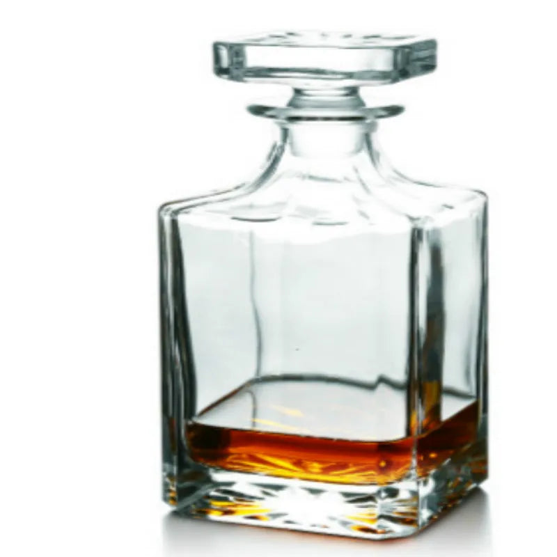 500-800Ml Elegant Whisky Wine Bottle Liquor Divider Thick Lead-Free Glass Wine Decanter Art Wine Set Distilled Beverage Pot