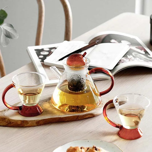 500ml Heat-resistant Glass Teapot Coffee Milk Tea Cup Flower Puer Tea Kettle Chinese Kung Fu Tea Set Nordic Modern Coffee Pot