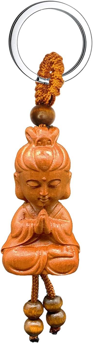 FAZOVIN Feng Shui Sakyamuni/Guanyin/Laughing Buddha Statue Keychain Vehicle Keys' Ring Amulet