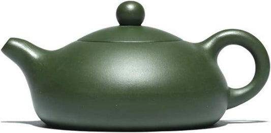 MIKMAX Teapot Zisha Pot Handmade Teapot Raw Ore Green Mud Flat Xishi Kung Fu Tea Set
