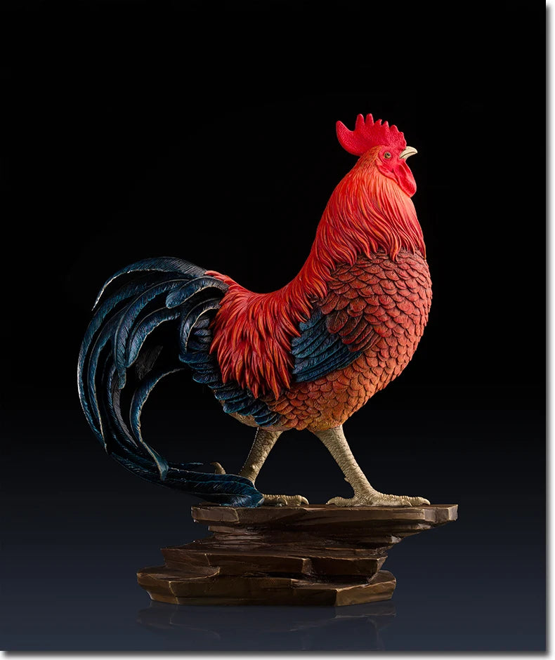 51CM Large Limited Edition TOP Handmade art thriving business Good luck rooster cock brass Sculpture home company Ornament art