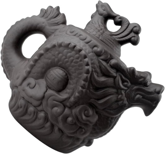 CIYODO Dragon Phoenix Purple Clay Teapot Frog Teapot 510 Teapot Warmer Clay Zisha Teapot Cast Iron Teapot Mini Tea Cups Phoenix Teapot for Home High Capacity Travel Teapot