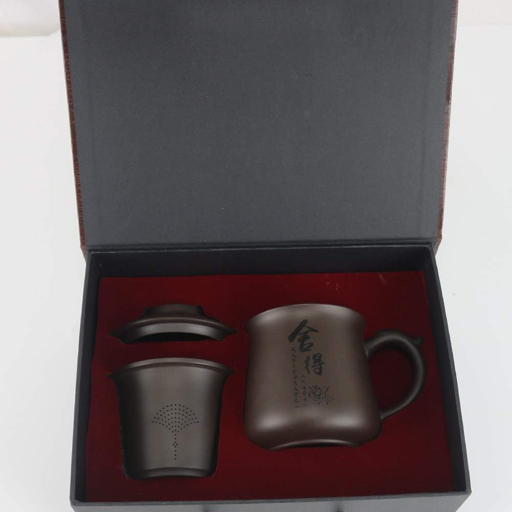 Aeseark Chinese Tea Cup Set Handmade Portable Clay Tea Cup,Ceramic Cup,Travel Tea Set Chinese-Kungfu Tea Set Coffee Mug Juice Cup,As Holiday Gifts(14.2 OZ)