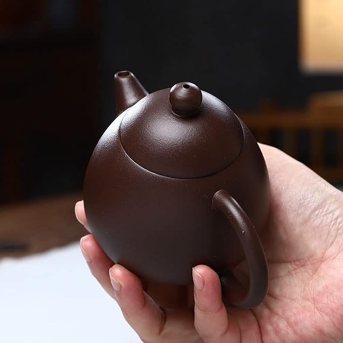 Tea pot 9.5oz Chinese Yixing Clay Dragon Genuine Zisha Tea Infuser for Loose Tea Kettle (Black) (Black)