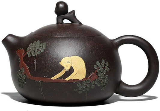 Yixing Zisha Tea Pot Marked Xishi Pot Monkey Statue Chinese Kungfu Tea Pot