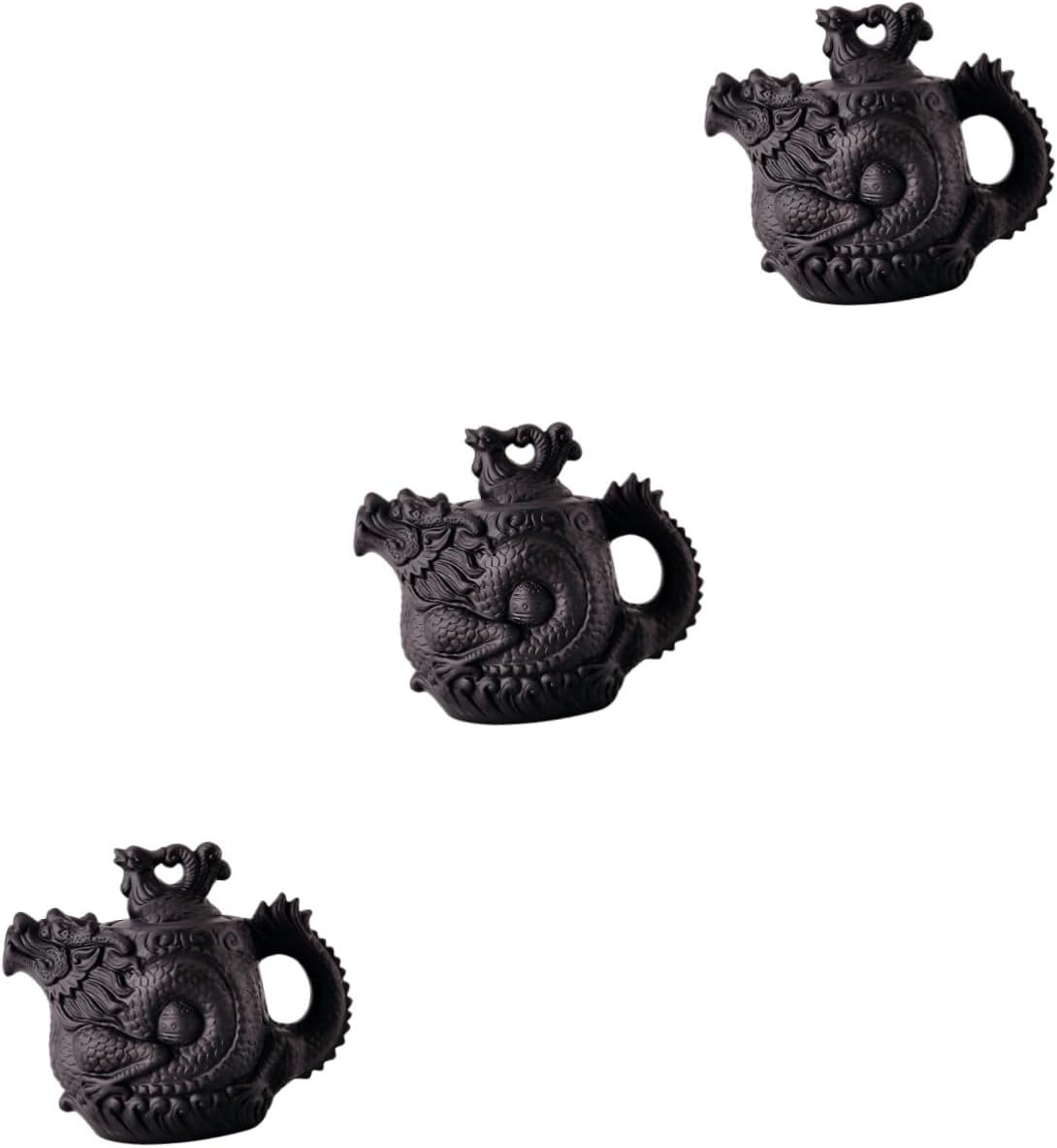 PRETYZOOM Dragon Phoenix Purple Clay Teapot Brass Teapot Tea Kettle Ceramic Zisha Teapot Purple Clay Tea Pot Frog Teapot Tea Pots for Loose Tea Exquisite Tea Pot Ceramics Office Japan
