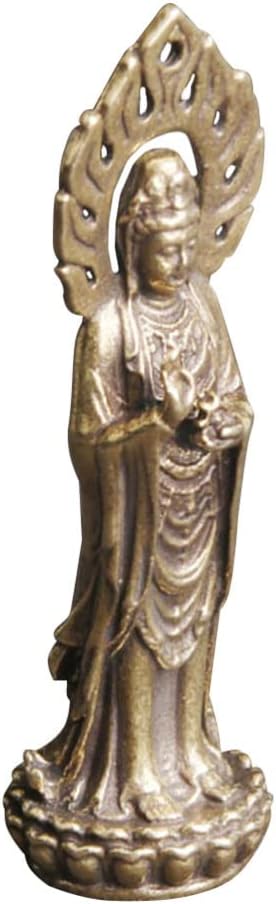 FOMIYES Vintage Buddha Light Avalokitesvara Hindu Statue Quan Figurine Goddess of Mercy Figurine Hindu Mandir Decor Vintage Ornament Buddha Statue Quan Goddess Office Brass Guan Yu Desktop