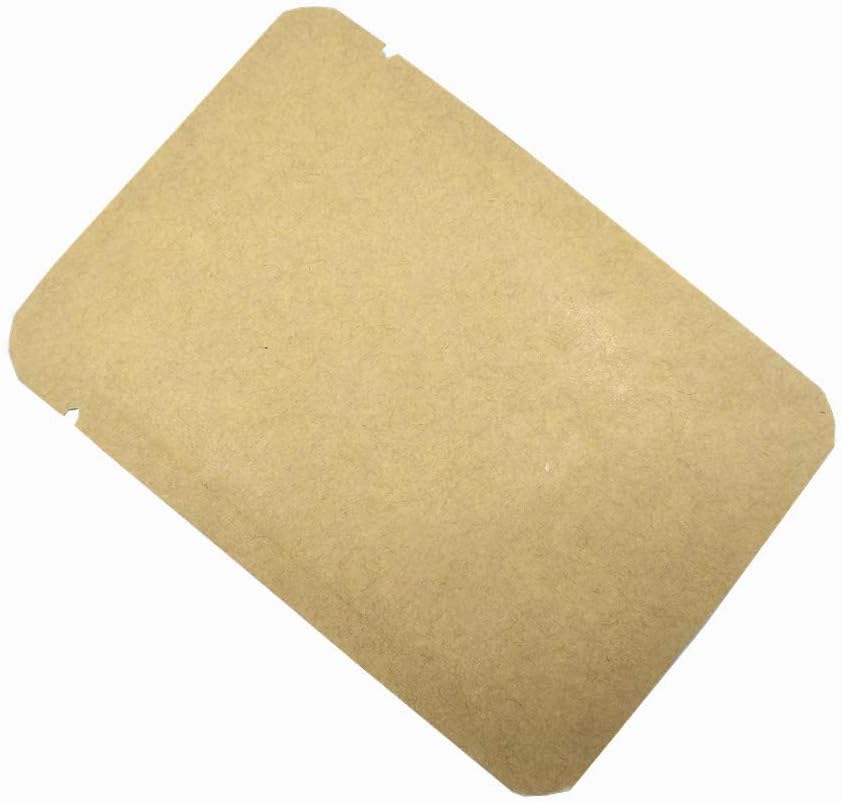 FERENLI 100 Pieces 2.3x3.5 inch (Usable Size 1.7x3.1 inch) Kraft Paper Open Top Vacuum Sealable Bags Mylar Foil Heat Seal Pouches for Sample Food Storage Packaging with Tear Notches