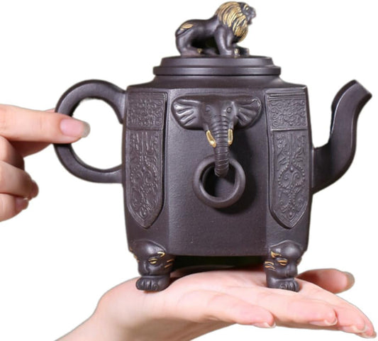 400ml Yixing Zisha Teapot Handmade Original Black Mud Teapot Chinese Style Tea Ceremony Personalized Gift