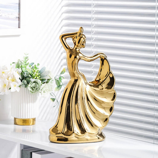 Nordic Table Statue Art Ceramic Women Dancing Sculpture Dancer Figurines Home