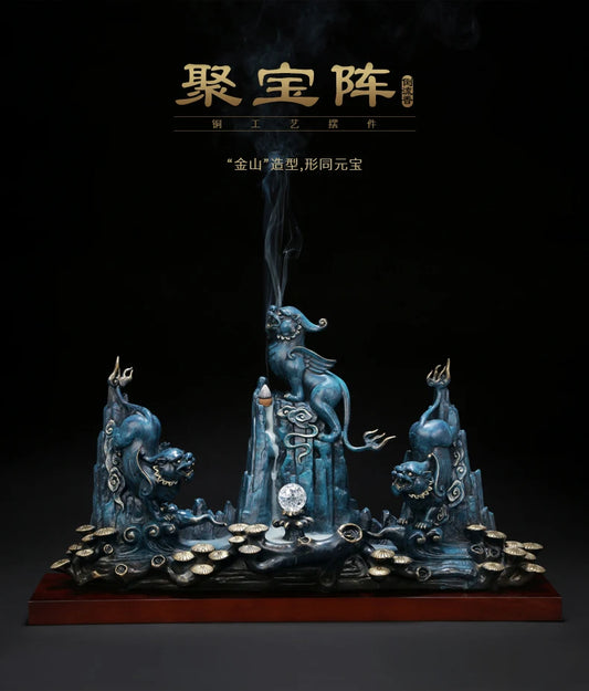 55CM huge High grade GOOD LUCK HOME Shop company Mascot thriving money business lucky bronze Fortune dragon PI XIU ZHEN statue