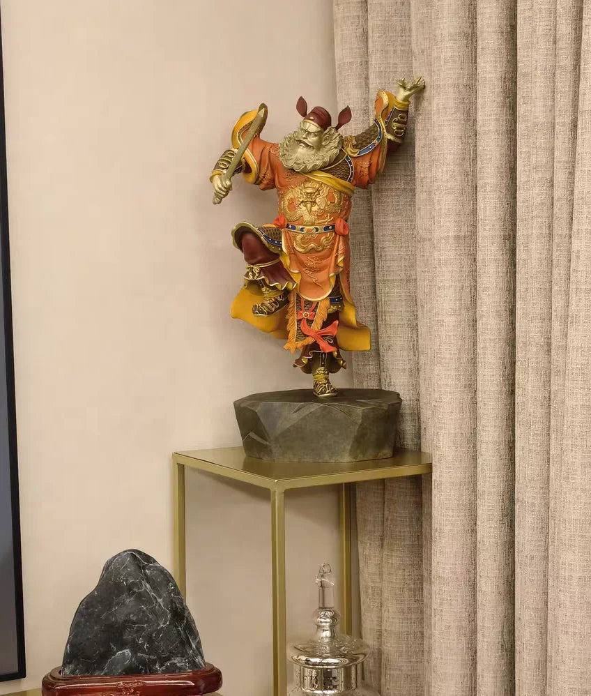 5A GOOD LARGE Home Patron saint of Buddha Hall TIAN SHI ZHONG KUI ZHEN ZAI BRONZE Sculpture statue Exorcism bless family safe