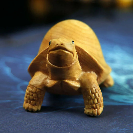 5x4.5x4.5 CM Hand Carved Boxwood Carving Figurine : Turtle Animal Statue Home Decor- LS012ca