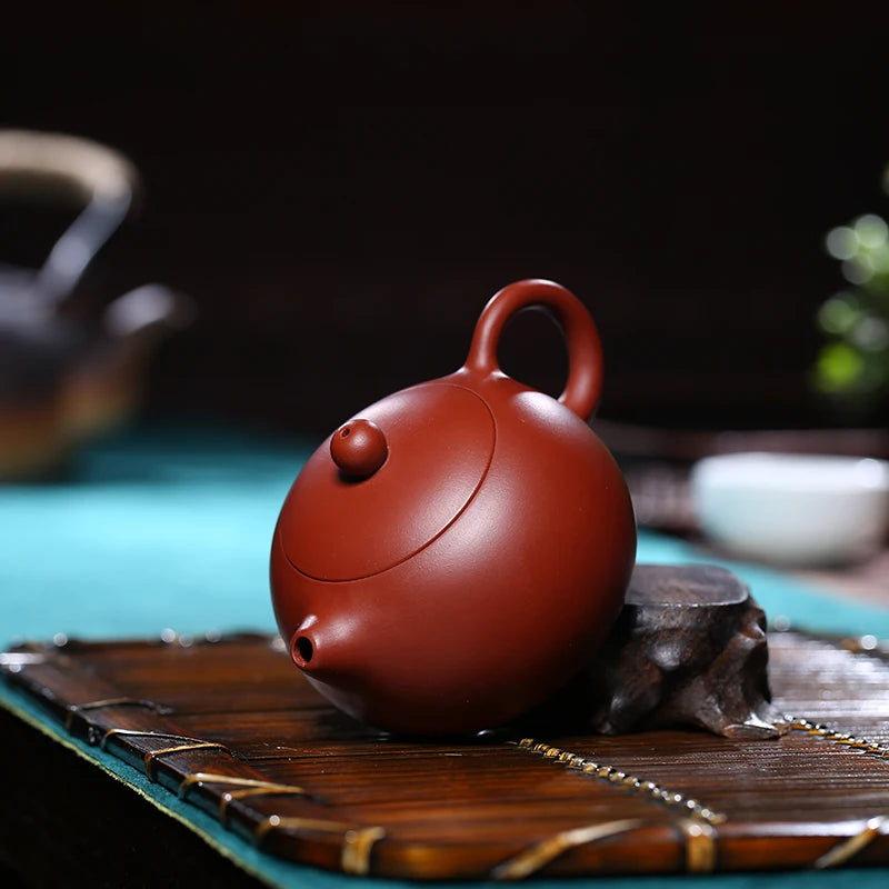6.8oz true yixing zisha tea pot marked ball shaped infuser holes dahongpao clay xishi kungfu pot on sales free shipping