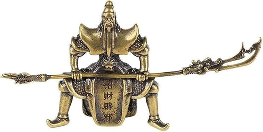 Buddha Statue Meditation Indoor/Outdoor Sculptures Guan Yu Statue Brass Chinese God of Wealth Riding Horse Guan Gong Statue Home Decoration Accessories Copper Office
