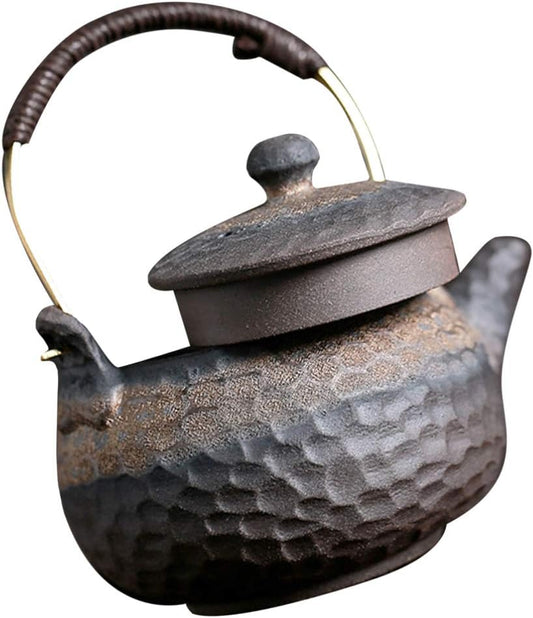 DOITOOL Teapot Kungfu Tea Kettle Pour over Coffee Kettle Portable Stove Vintage Ceramic Tea Kettle Zisha Tea Pots Gooseneck Portable Tea Kettle Portable Water Jug Large Ceramics Pottery