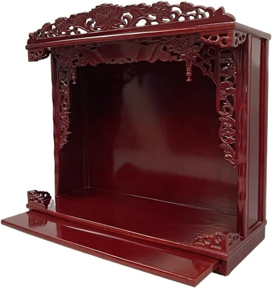Table Buddha Altar Shelf Solid Wood Buddhist Niches, Wall Mounted Offering Platform, Shrine, Household Three Saints Offering Cabinet, Wealth God Buddha Cabinet, Guanyin Statue Altar Offering Table Sta