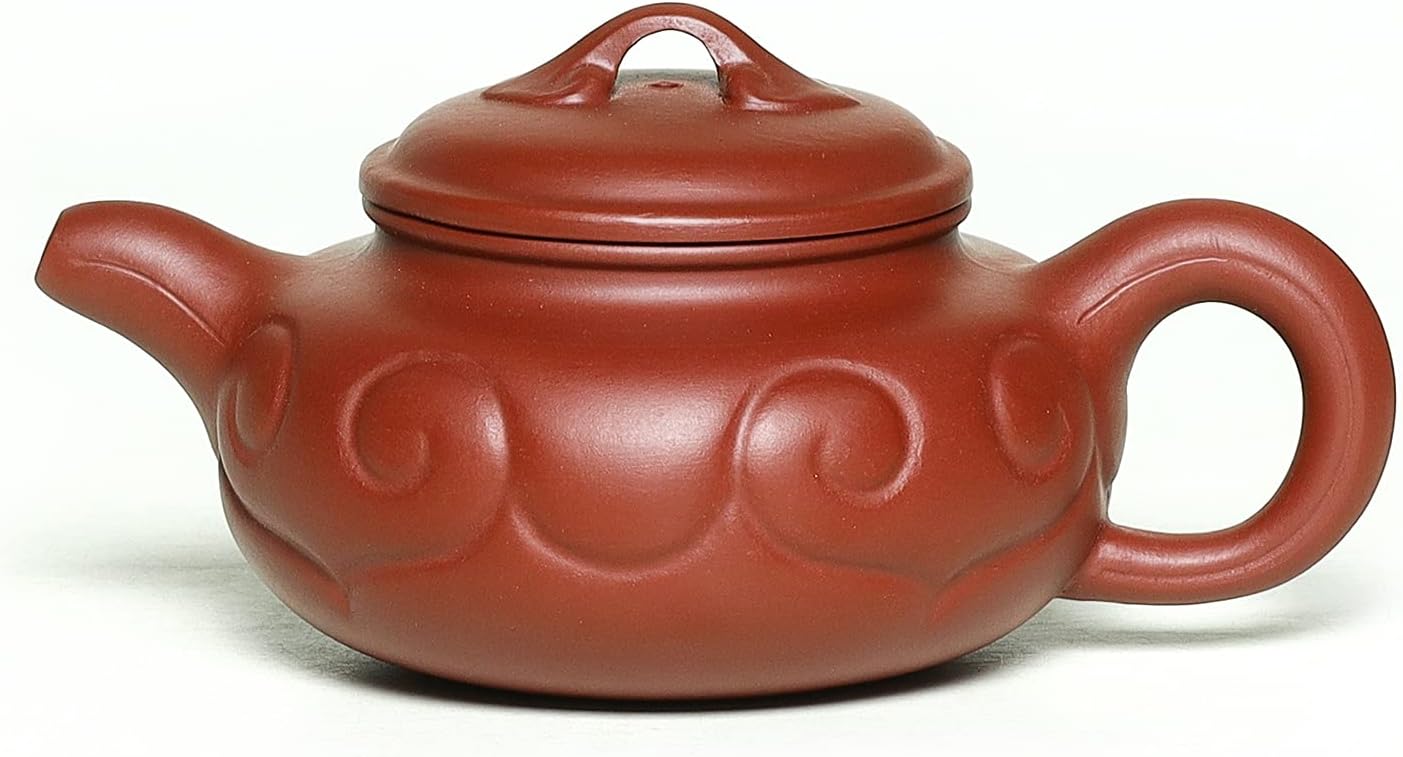 SILINE Zisha Teapot 10 Oz/300cc,Chinese Yixing Green Clay Handmade Teapot,Brew Filter Kung Fu Loose Leaf Tea Maker