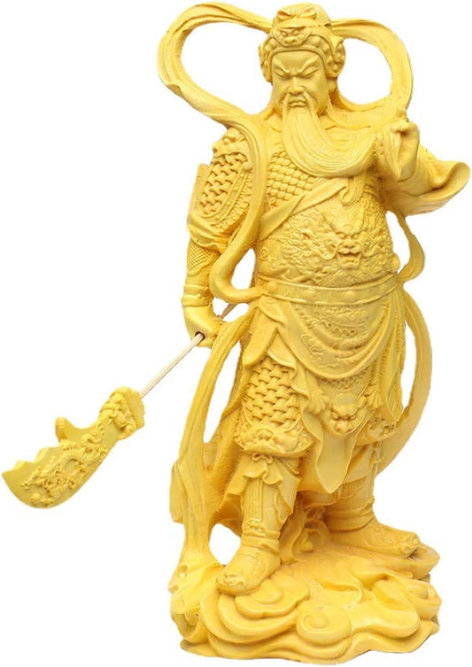 xiledu Feng Shui Decor Guan Gong Statue,Solid Wood God of Wealth Guan Yu Statue Home Office Decor,Guan Di Figurine for Gift