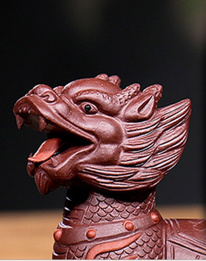 A pair of Kylin Chinese Yixing Purple Clay Zisha Tea Pet Chinese Dragon Old Zi Ni Tea Ceremony Decoration