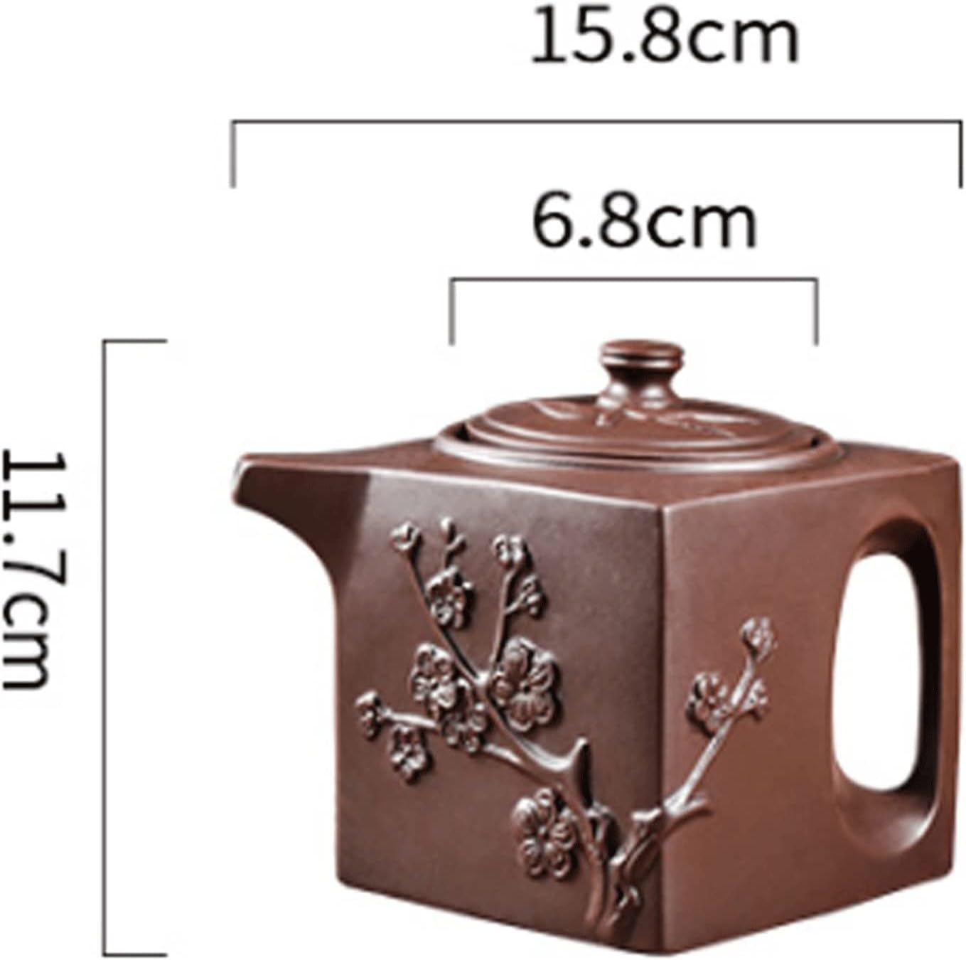 MIKMAX Teapot Zisha Pot Stainless Steel Filter Teapot Large-capacity Square Plum Bamboo Pot Kung Fu Tea Set Tea Bowl Cup Set