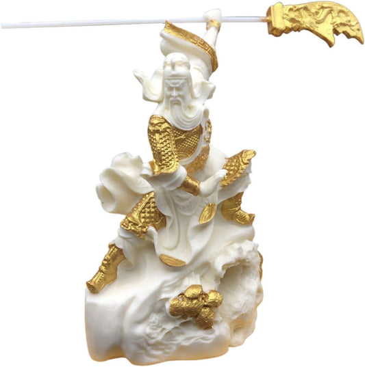 Metal Ornament Figurine,Art Sculpture, Art Statue Guan Yu Statue Chinese Hero Warrior Guan Gong Statue Figurine Sculpture God Of Fortune God Of Wealth Home Officeation Feng Shui Gifts (Color : B) ( Co