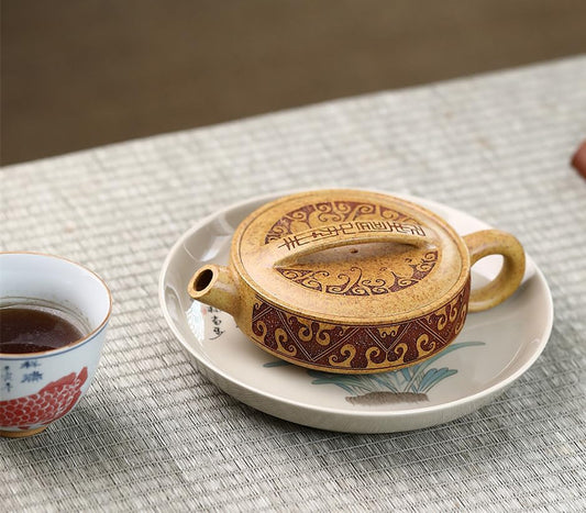 Handmade Zisha Teapot, Segmental Clay Chinese Yixing Purple Clay Tea Pot 200cc, Chinese Kungfu Brew Infuser Loose Leaf Tea